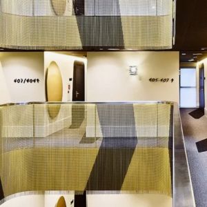 Quality Semi Private Aluminium Silver Chain Curtain Fire Resistant / Rust Resistant for sale