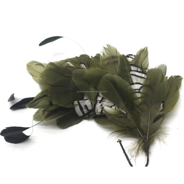 15*30 CM Stripped Coque and Goose Feather Flower Mount Perfect Headwear for Any Party