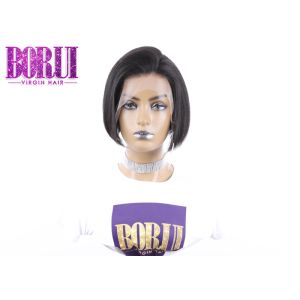 China Short Bob Lace Front Wig , Pre Plucked Natural Hairline Wig Pixie Straight on sale