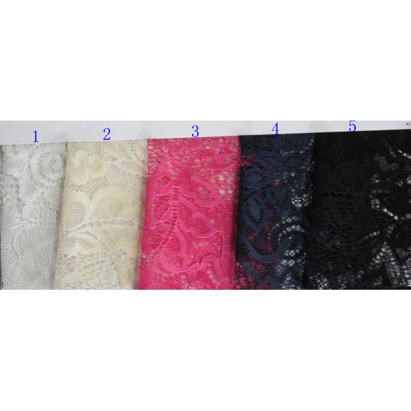 Elegant Popular Nylon Lace Fabric White Floral for Wedding Dress
