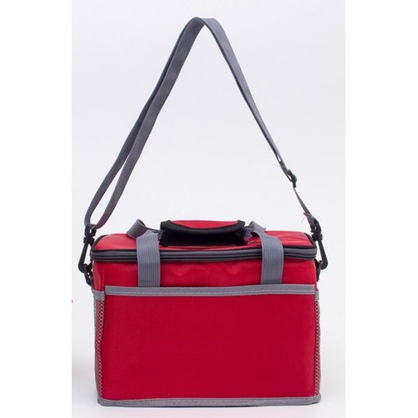Buy Red 600D Polyester Cooler Bag Single Shoulder Insulated Food Bags at wholesale prices