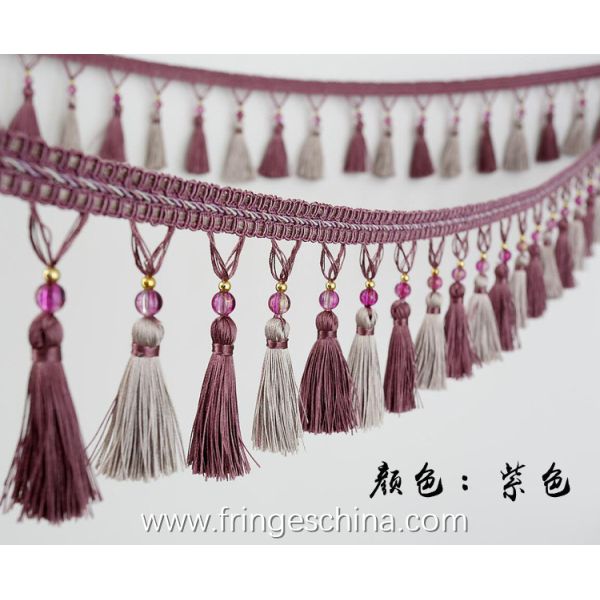 Handmade fashionable chain beads lace tassels fringes for curtain/sofa/pillow/stage decoration