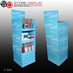 Quality grocery store pop corrugated display stand for bottles for sale