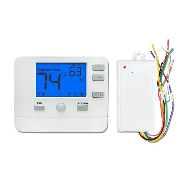Non-programmable Wireless Room Thermostat with Temperature Control and 2*AAA Battery Power Supply