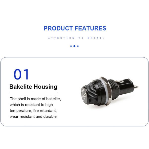 OP520 Series Panel Mount Fuse Holder For Glass Ceramic 5x20mm Fuse