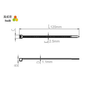 RoHS Certificated UL94V2 Self Lockin Nylon 66 Cable Ties