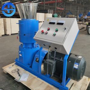 China 30kw Flat Die Biomass Wood Sawdust Pellet Machine PLC Control on sale