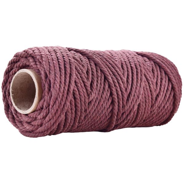 50m Dusty Pink Macrame Cord 5mm ISO9001 Pink Cotton Rope 3 Strands