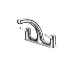 China 1 Hole Dual Handle Bathroom Faucet Copper Material Resist Tarnish on sale