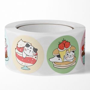 500/Roll Satin Finish Custom Sticker Labels with Material Customization