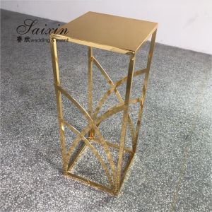 ZT-429G New design shiny gold metal flower stands for floor aisle wedding