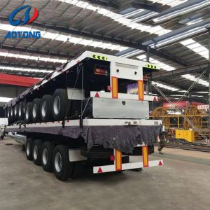 General Cargo Carrier Flatbed Semi Trailers 3 Axles Detachable Sidewall