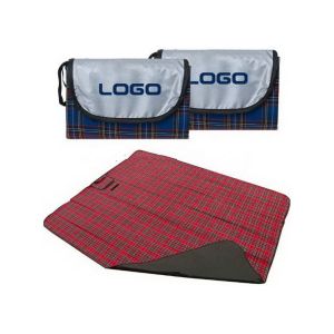 Folding Beach Blanket Large Waterproof Picnic Rug with Stripes Printed