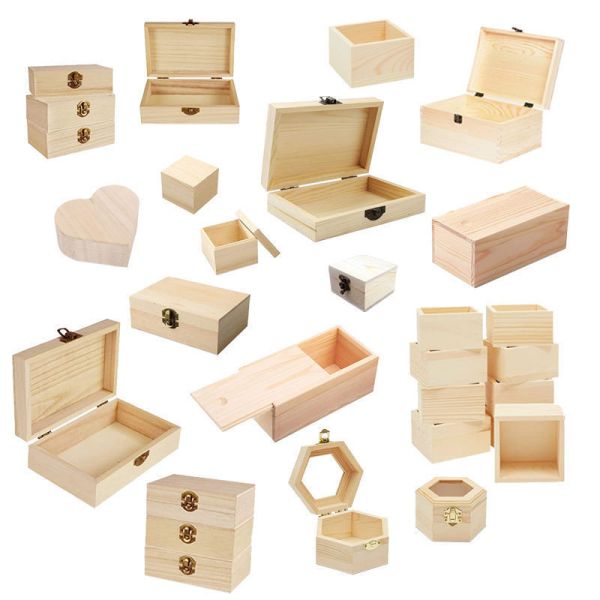 Buy Custom Solid Wood Storage Boxes Different Style Wooden Jewelry Box at wholesale prices