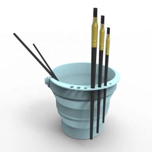 Leakproof Silicone Paintbrush Bucket , Harmless Silicone Pen Wash Folding Bucket