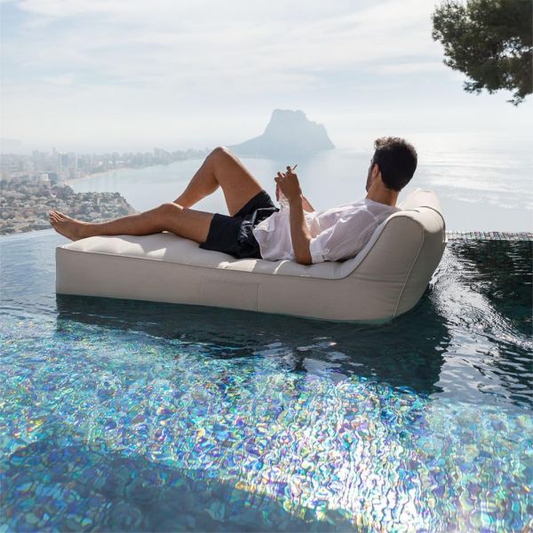 Outdoor Pool Lounger with Water Bed Bean Bag Sofa Air Bed 160cm L x 90cm W Durable
