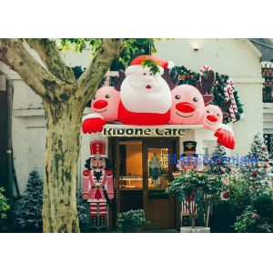 China Christmas 5m Inflatable Christmas Tree Santa Claus Holiday Atmosphere Decoration With LED Lights on sale