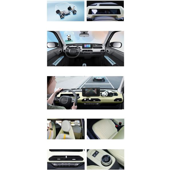 GEELY Panda Mini Electric 4 Seats Small Car Energy Vehicle Maximum speed km/h 115 Red/Blue