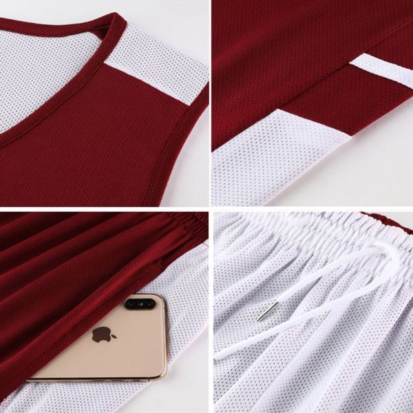 Polyester Material Uniforms Quick-drying Youth blank set logo adding customize Basketball Uniforms basketball jersey
