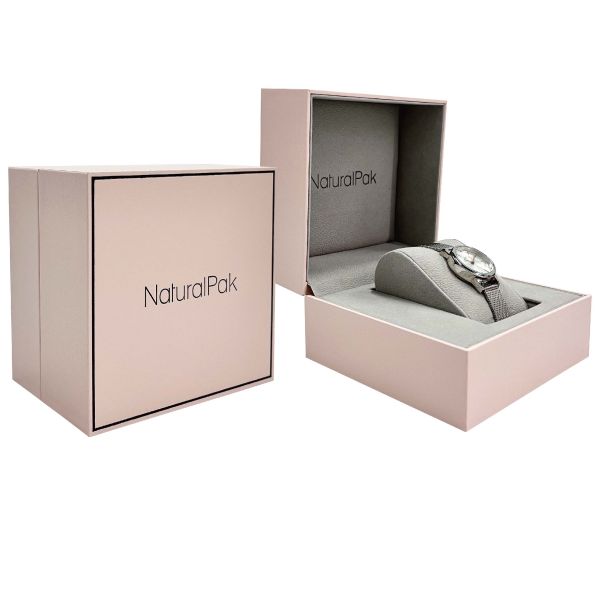 Buy Pink ODM Custom Watch Packaging Box With Black Frame at wholesale prices