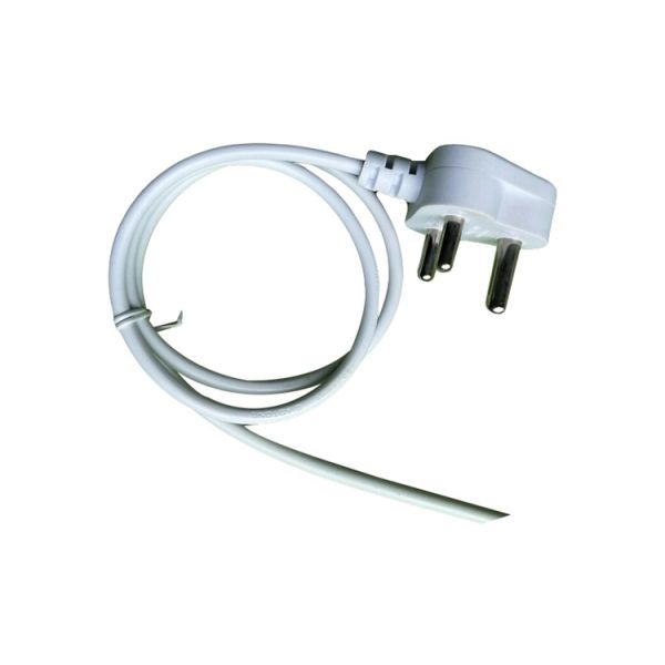 South African White 3 Round Pin Power Cord without stopper 0.5m-10m copper power cable