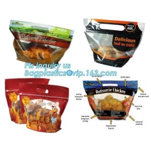 Anti Fog Function Plastic Zipper Roasted Chicken Packaging Bag, slide zipper hot