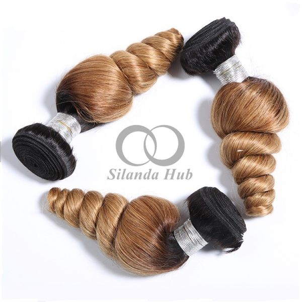 #T1B/27 Loose Wave Remy Human Hair Bundles Sew In Weave Bundles Brazilian Bundle Deals