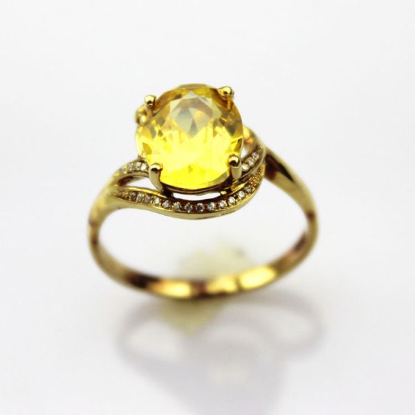 Women Jewelry 925 Silver Ring with 8mmx10mm Oval Blue Topaz Cubic Zircon(F13)