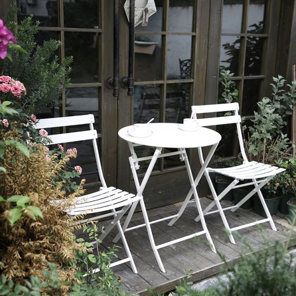 Traditional Charm Contemporary Function Folding Table and Chair Set for Courtyard