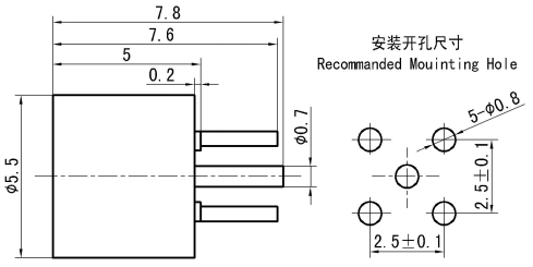SMP Male Microstrip RF Coaxial Connector – PCB Solder Type, Gold-Plated