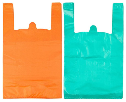 Buy PLA PBAT EN13432 Biodegradable T Shirt Bags With Handles at wholesale prices