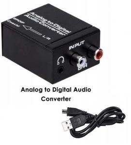 China R/L RCA 3.5mm AUX Analog to Digital Audio Converter Coaxial Toslink Optical Audio Adapter on sale