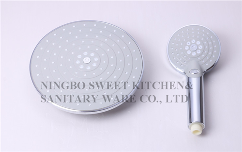 chrome plating shower head hand shower set round overhead shower rain shower ABS bathroom shower
