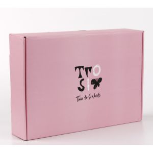 E Grade Corrugated Pink Cardboard Box Cosmetic Packaging Pantone Colors Printing