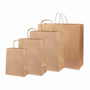 ODM Recycling Colored Kraft Retail Paper Bags With Handle 16x8x22
