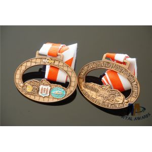 Durable Small Metal Medallions Antique Copper Plated Medailles Oval Shape