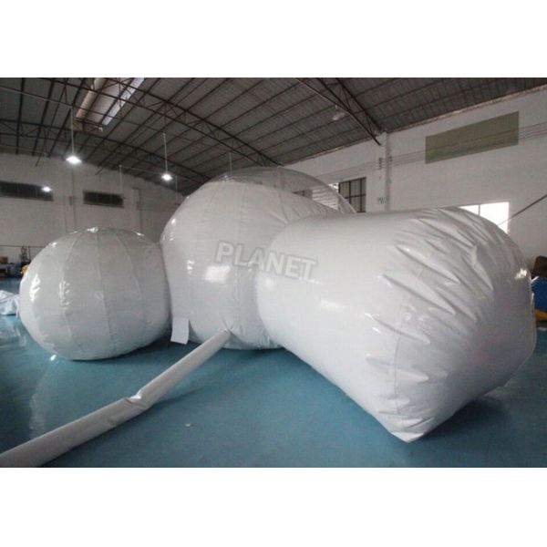 Half Clear 4m Dome Inflatable Bubble Lodge With Silent Blower