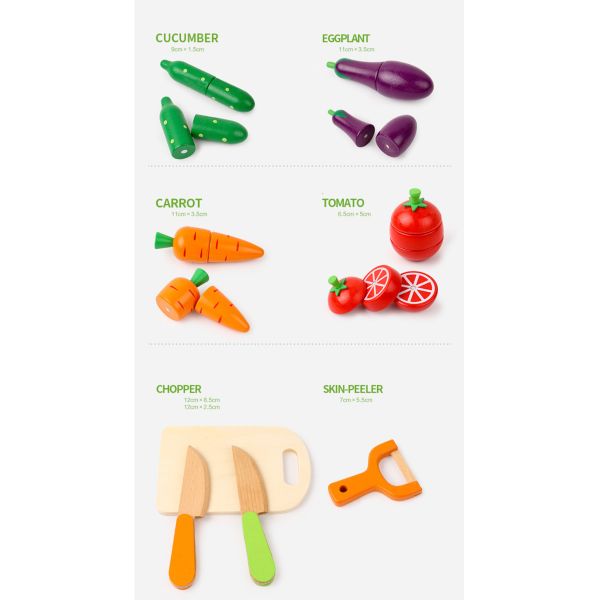 Montessori Kitchen Pretend Toy For Children Cutting Fruit Vegeta