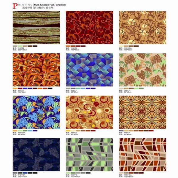 Elegant red printed wall to wall nylon carpet for commercial