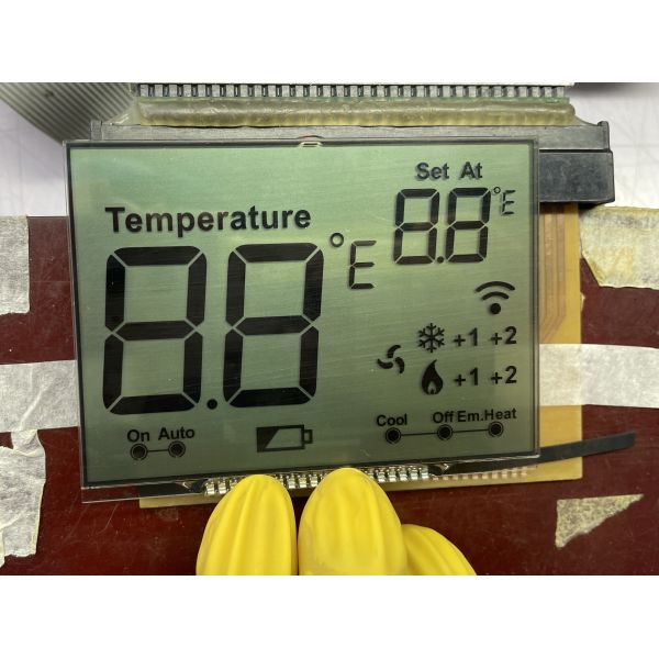 Quality Positive Matrix HTN LCD Display Monochrome 7 Segment Transmissive Graphic LCD Screen For Thermostat for sale