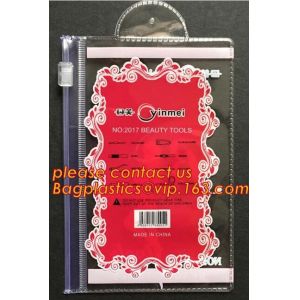 Hanger Bag Poly Bags With Hanger, Zipper Top Sealing And Button Closure PVC