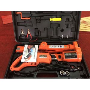 China 12v electric powered auto lift scissor  jack and wrench kit for 3 tons lifting on sale