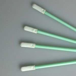 Electronics Cleaning 70mm Double Layer Polyester Swab With PP Stick