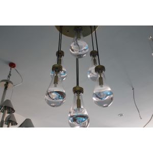 Thirteen Heads Rain Round Brass Crystal Chandelier with Adjustable Lord D 92cm