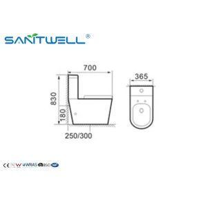 Bathroom Washdown Two piece toilet ISO9001 2000 Certification