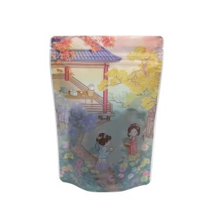 Classical Style Matte Plastic Custom Printed Stand Up Pouches with Clear Window