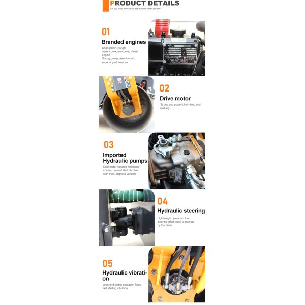 28.5 kw YL1100 2.5 Ton Construction Machinery Road Roller with Water Sprinkling Model