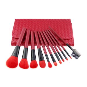 Red Natural Synthetic Hair Makeup Brushes Professional Makeup Brush Kits