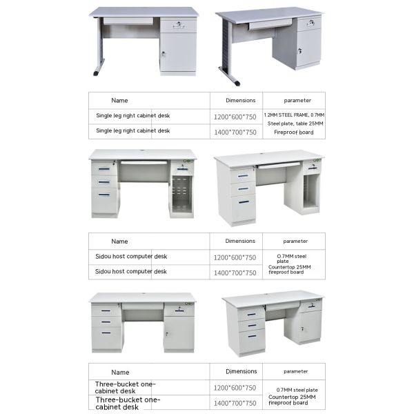 Customizable Thickened Steel Office Desk and Chair Combination with ISO Certification