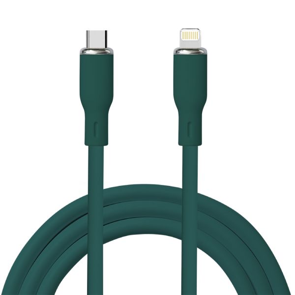 3A Output Silicone USB Charging Cable Pink / White / Blue / Black / Green Color